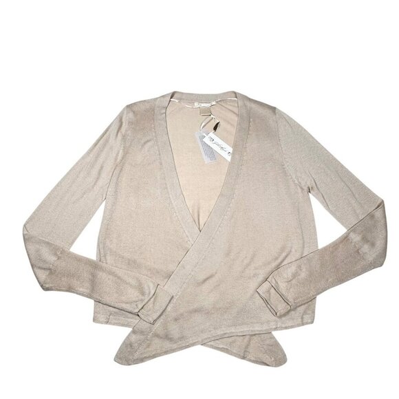 NWT Gold Hawk Lightweight Cardigan Sz.M Silk Bamboo Quiet Luxury Classic - Picture 5 of 12